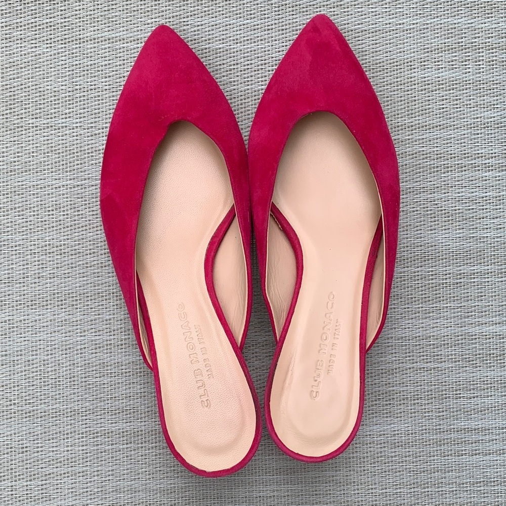 Women’s Pointed Toe Slingback Flats - Fuchsia Suede
